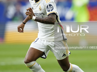 Rodrygo Goes right winger of Real Madrid and Brazil during the LaLiga EA Sports match between CA Osasuna and Real Madrid CF at Estadio El Sa...