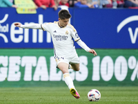 Arda Guler attacking midfield of Real Madrid and Turkey shooting to goal during the LaLiga EA Sports match between CA Osasuna and Real Madri...