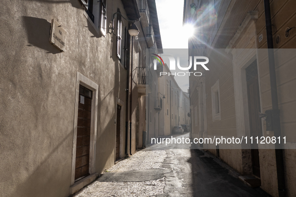 Rebuilt buildings are seen in L'Aquila, Italy, on April 5th, 2024. On April 6th L'Aquila will commemorate its 15th anniversary of 2009 earth...