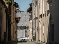 Damaged and rebuilt buildings are seen in L'Aquila, Italy, on April 5th, 2024. On April 6th L'Aquila will commemorate its 15th anniversary o...