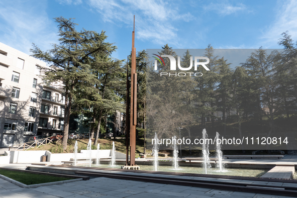 Memorial Park is seen in L'Aquila, Italy, on April 5th, 2024. on April 6th L'Aquila will commemorate its 15th anniversary of 2009 earthquake...