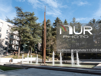 Memorial Park is seen in L'Aquila, Italy, on April 5th, 2024. on April 6th L'Aquila will commemorate its 15th anniversary of 2009 earthquake...