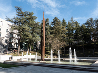 Memorial Park is seen in L'Aquila, Italy, on April 5th, 2024. on April 6th L'Aquila will commemorate its 15th anniversary of 2009 earthquake...