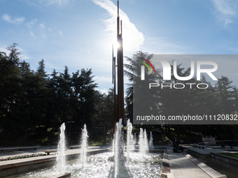 Memorial Park is seen in L'Aquila, Italy, on April 5th, 2024. On April 6th L'Aquila will commemorate its 15th anniversary of 2009 earthquake...