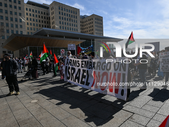 EDMONTON, CANADA - APRIL 07:
Members of the Palestinian diaspora and local activists gather during the 'Stop Genocide Rally' at Violet King...