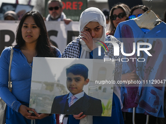 EDMONTON, CANADA - APRIL 07:
Members of the Palestinian diaspora and local activists gather during the 'Stop Genocide Rally' at Violet King...