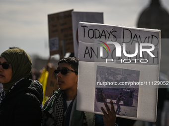 EDMONTON, CANADA - APRIL 07:
Members of the Palestinian diaspora and local activists gather during the 'Stop Genocide Rally' at Violet King...