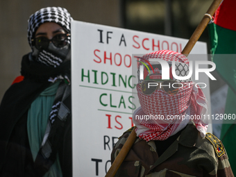 EDMONTON, CANADA - APRIL 07:
Members of the Palestinian diaspora and local activists gather during the 'Stop Genocide Rally' at Violet King...