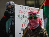 EDMONTON, CANADA - APRIL 07:
Members of the Palestinian diaspora and local activists gather during the 'Stop Genocide Rally' at Violet King...