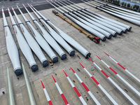 Wind turbine blades are being manufactured at a company in Yangzhou, China, on April 8, 2024. (