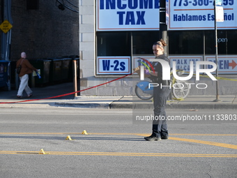 Shell casings are littering the crime scene where a 4-year-old boy is in critical condition after being shot in broad daylight in Chicago, I...