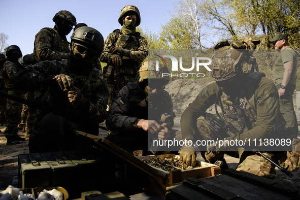 Servicemen from the Siberian Battalion of the Ukrainian Armed Forces International Legion are attending military exercises in the Kyiv regio...