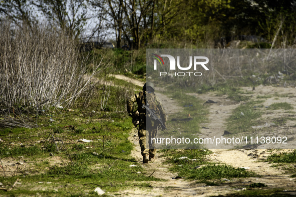 Servicemen from the Siberian Battalion of the Ukrainian Armed Forces International Legion are attending military exercises in the Kyiv regio...