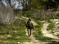 Servicemen from the Siberian Battalion of the Ukrainian Armed Forces International Legion are attending military exercises in the Kyiv regio...