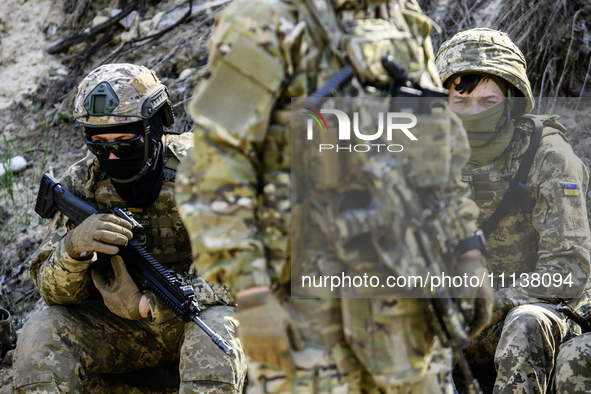 Servicemen from the Siberian Battalion of the Ukrainian Armed Forces International Legion are attending military exercises in the Kyiv regio...