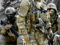 Servicemen from the Siberian Battalion of the Ukrainian Armed Forces International Legion are attending military exercises in the Kyiv regio...