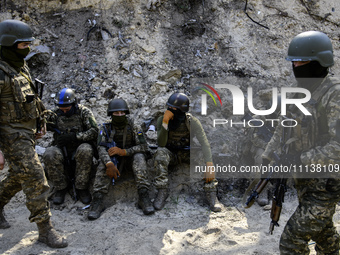 Servicemen from the Siberian Battalion of the Ukrainian Armed Forces International Legion are attending military exercises in the Kyiv regio...