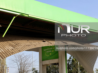 A petrol station is damaged following the Russian missile attack in Odesa, southern Ukraine, on April 10, 2024. NO USE RUSSIA. NO USE BELARU...