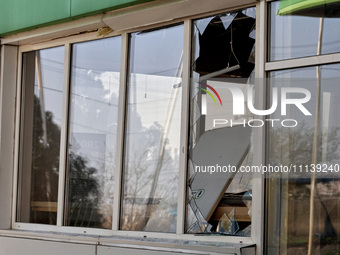 A petrol station is damaged following the Russian missile attack in Odesa, southern Ukraine, on April 10, 2024. NO USE RUSSIA. NO USE BELARU...