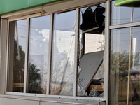 A petrol station is damaged following the Russian missile attack in Odesa, southern Ukraine, on April 10, 2024. NO USE RUSSIA. NO USE BELARU...