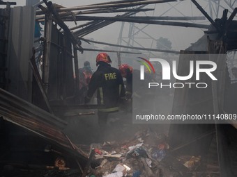 A Fire Broke Out At A Slum At Hazaribagh Area In Dhaka, Bangladesh On April 12, 2024. (