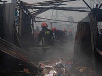 A Fire Broke Out At A Slum At Hazaribagh Area In Dhaka, Bangladesh On April 12, 2024. (