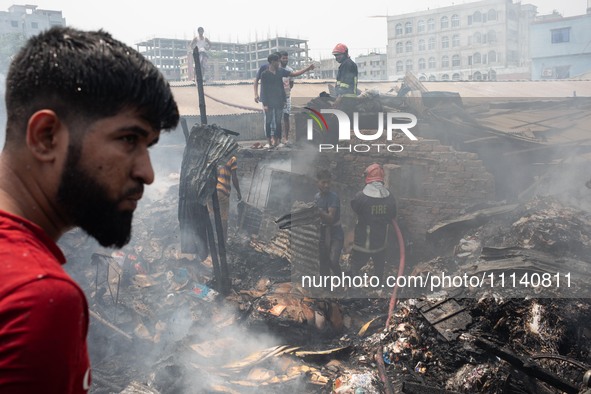 A Fire Broke Out At A Slum At Hazaribagh Area In Dhaka, Bangladesh On April 12, 2024. 