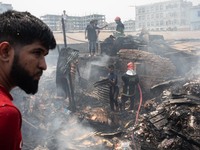 A Fire Broke Out At A Slum At Hazaribagh Area In Dhaka, Bangladesh On April 12, 2024. (