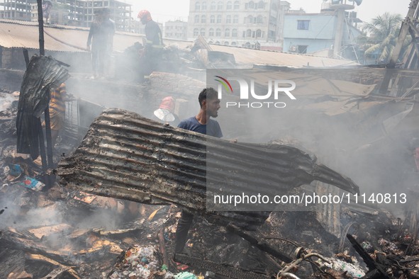 A Fire Broke Out At A Slum At Hazaribagh Area In Dhaka, Bangladesh On April 12, 2024. 