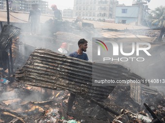 A Fire Broke Out At A Slum At Hazaribagh Area In Dhaka, Bangladesh On April 12, 2024. (