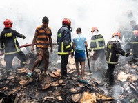 A Fire Broke Out At A Slum At Hazaribagh Area In Dhaka, Bangladesh On April 12, 2024. (