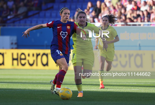 Aitana Bonmati and Lucia Gomez are playing in the match between FC Barcelona and Villarreal CF for week 23 of the Liga F at the Johan Cruyff...