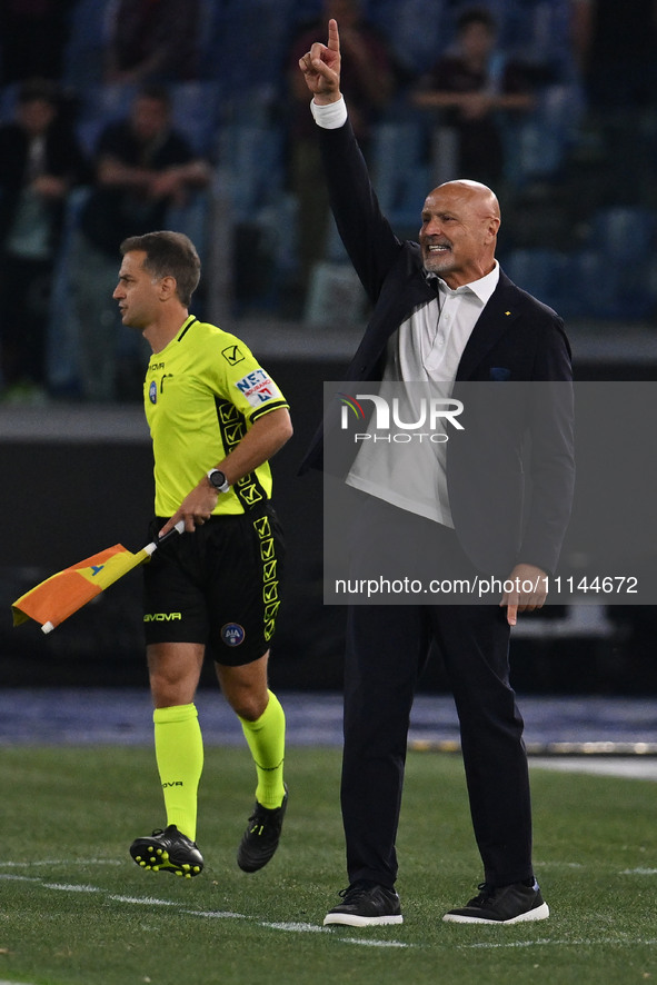 Stefano Colantuono of U.S. Salernitana 1919 is participating in the 32nd day of the Serie A Championship during the match between S.S. Lazio...