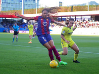Salma Paralluelo and Ainoa Campo are playing in the match between FC Barcelona and Villarreal CF for week 23 of the Liga F at the Johan Cruy...