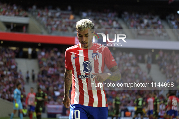 Angel Correa of Atletico de Madrid is playing during the Spanish League, LaLiga EA Sports, football match between Atletico de Madrid and Gir...