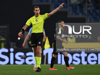 Referee Luca Zufferli is officiating the 32nd day of the Serie A Championship between S.S. Lazio and U.S. Salernitana at the Olympic Stadium...