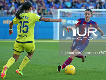 Aitana Bonmati and Francisca Lara are playing in the match between FC Barcelona and Villarreal CF for week 23 of the Liga F at the Johan Cru...