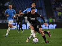 Daichi Kamada of S.S. Lazio and Giulio Maggiore of U.S. Salernitana 1919 are competing during the 32nd day of the Serie A Championship betwe...