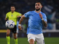 Valentin Castellanos is playing for S.S. Lazio on the 32nd day of the Serie A Championship against U.S. Salernitana at the Olympic Stadium i...