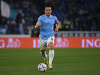 Pedro of S.S. Lazio is playing on the 32nd day of the Serie A Championship during the match between S.S. Lazio and U.S. Salernitana at the O...