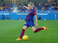 Fridolina Rolfo is playing in the match between FC Barcelona and Villarreal CF for week 23 of the Liga F at the Johan Cruyff Stadium in Barc...