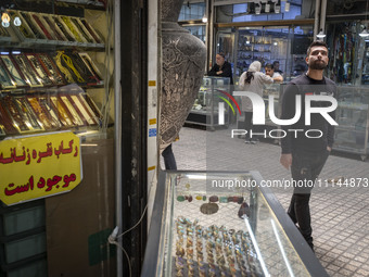 A young Iranian man is looking on while standing at the Grand Bazaar in southern Tehran, Iran, on April 13, 2024. The Prime Minister of Isra...