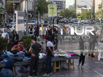 A view of a street in downtown Tehran, Iran, on April 13, 2024. The Prime Minister of Israel, Benjamin Netanyahu, is threatening Iran with a...