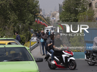 A street in southern Tehran, Iran, is pictured on April 13, 2024. The Prime Minister of Israel, Benjamin Netanyahu, is threatening Iran with...