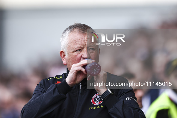 Chris Wilder is managing Sheffield United during the Premier League match between Brentford and Sheffield United at the Gtech Community Stad...