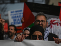 EDMONTON, CANADA - APRIL 14:
Members of the Palestinian diaspora supported by local activists, during the 'Stop Genocide Now' rally, marchin...