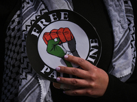 EDMONTON, CANADA - APRIL 14:
Members of the Palestinian diaspora supported by local activists, during the 'Stop Genocide Now' rally, marchin...