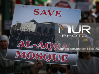 EDMONTON, CANADA - APRIL 14:
Members of the Palestinian diaspora supported by local activists, during the 'Stop Genocide Now' rally, marchin...