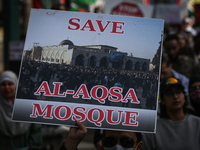 EDMONTON, CANADA - APRIL 14:
Members of the Palestinian diaspora supported by local activists, during the 'Stop Genocide Now' rally, marchin...