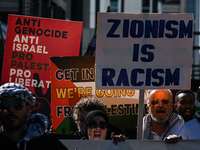 EDMONTON, CANADA - APRIL 14:
Members of the Palestinian diaspora supported by local activists, during the 'Stop Genocide Now' rally, marchin...